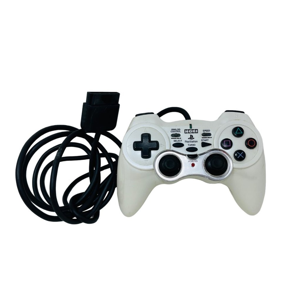 PlayStation 2 PS2 Hori Analog Sindou Pad 2 Black Tested Working Rare Pearl White